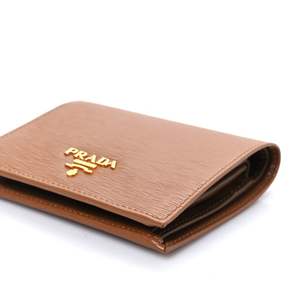 Prada Vitello Move Bi-Fold Card Holder Wallet Caramel 7 of 7