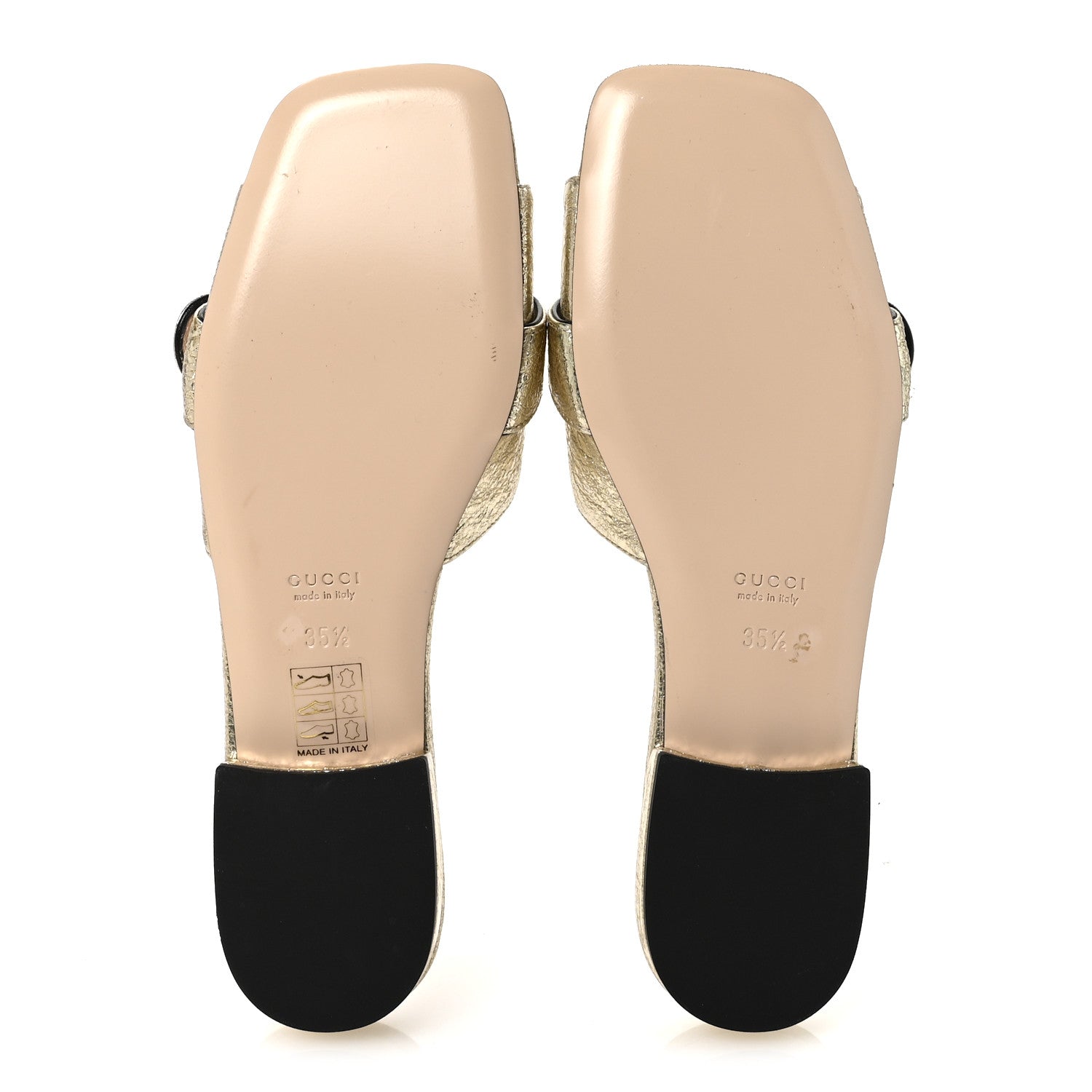 Gucci Galassia GG Marmont Flat Slide Sandals 35.5 Platino 6 of 10
