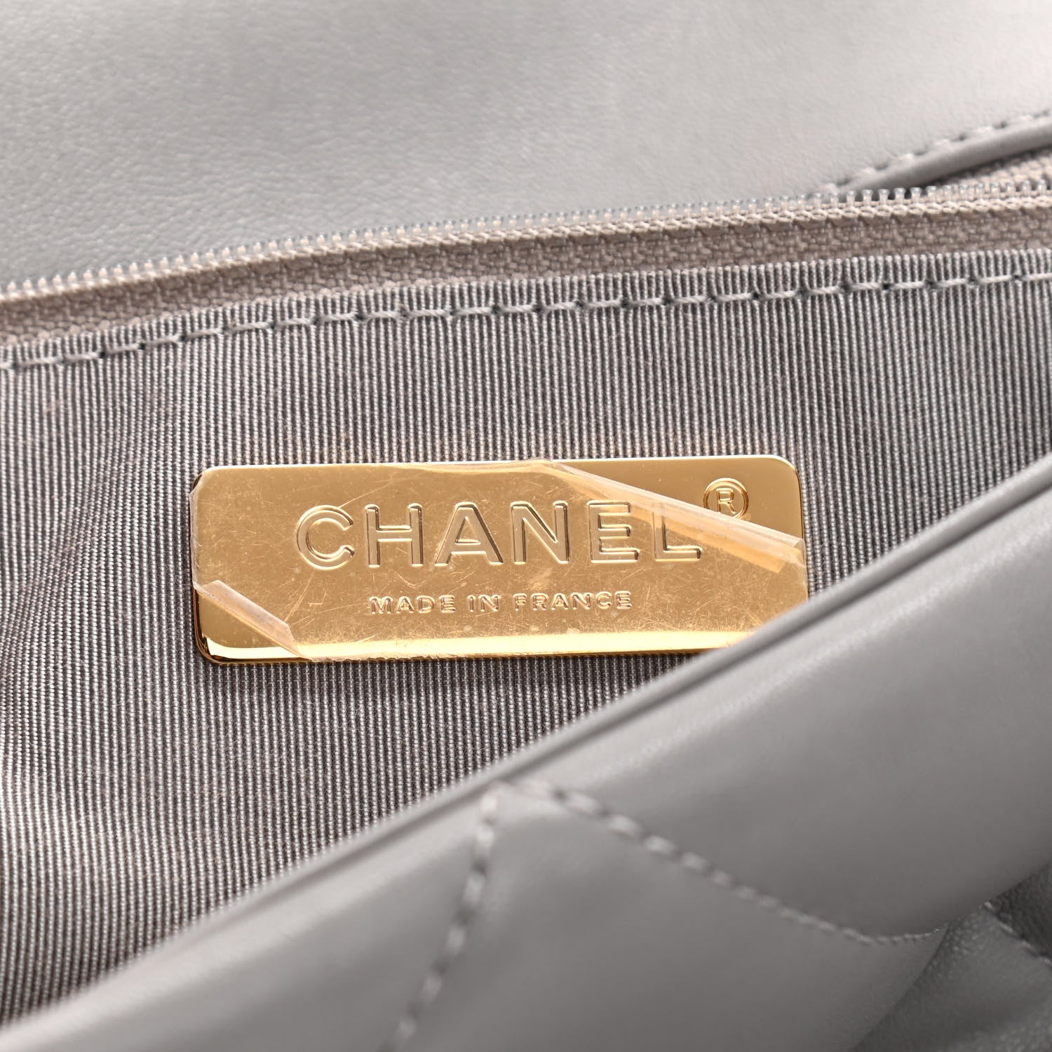 Chanel Lambskin Quilted Large Chanel 19 Flap Grey 6 of 11