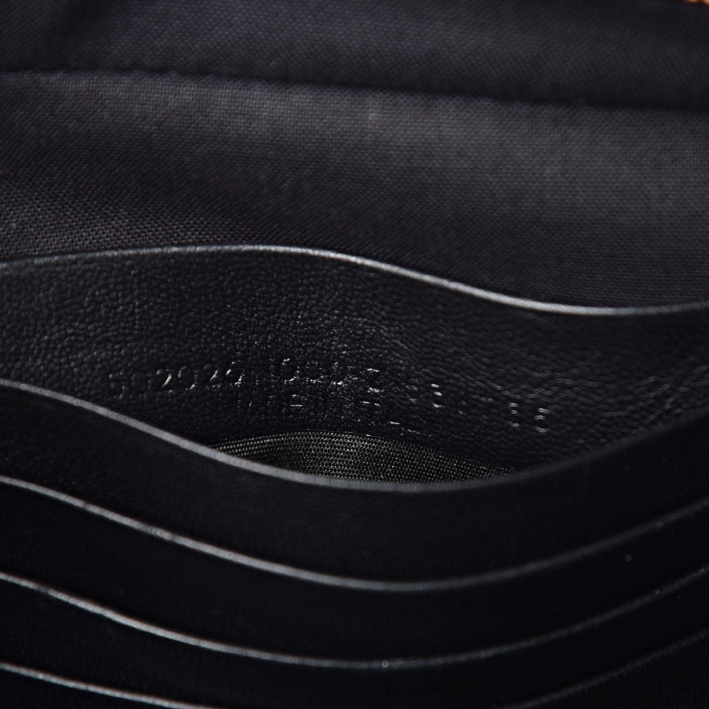 Calfskin Logo Matelasse Chain Strap Blanket Reporter XS Black