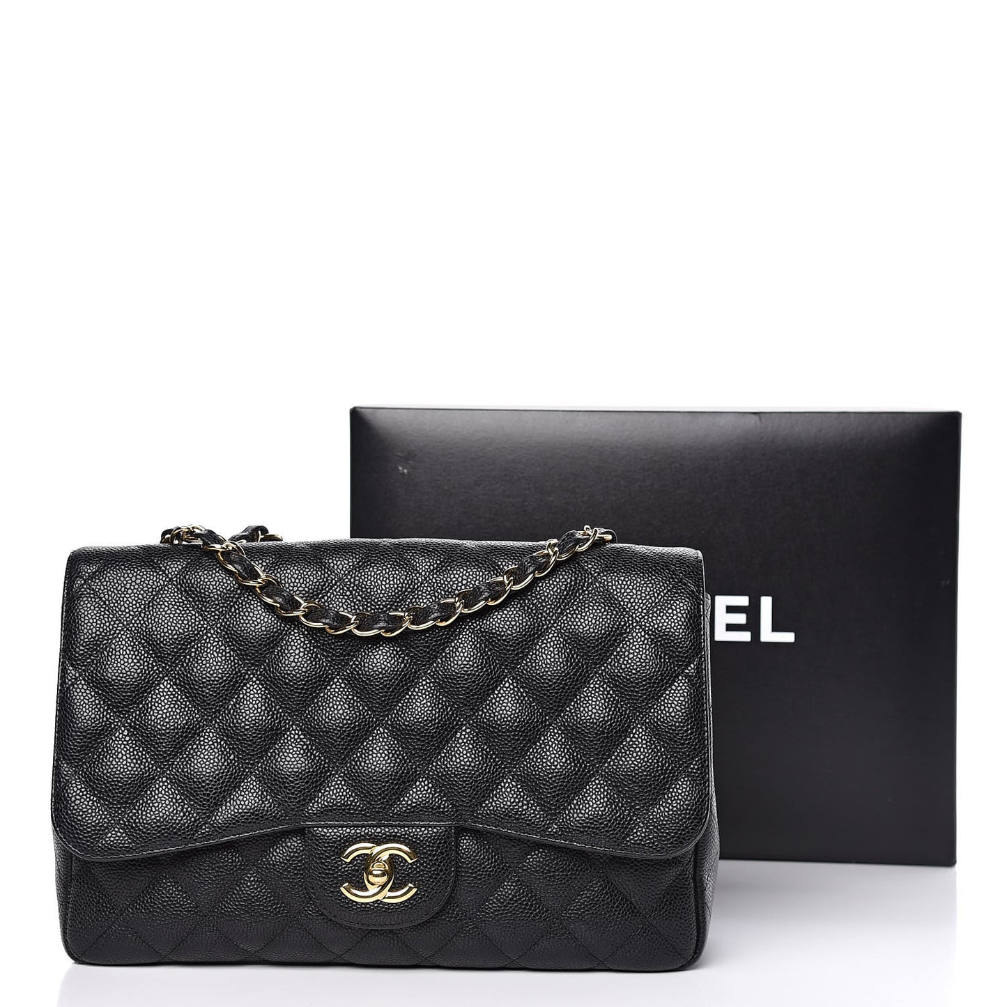Caviar Quilted Jumbo Single Flap Black