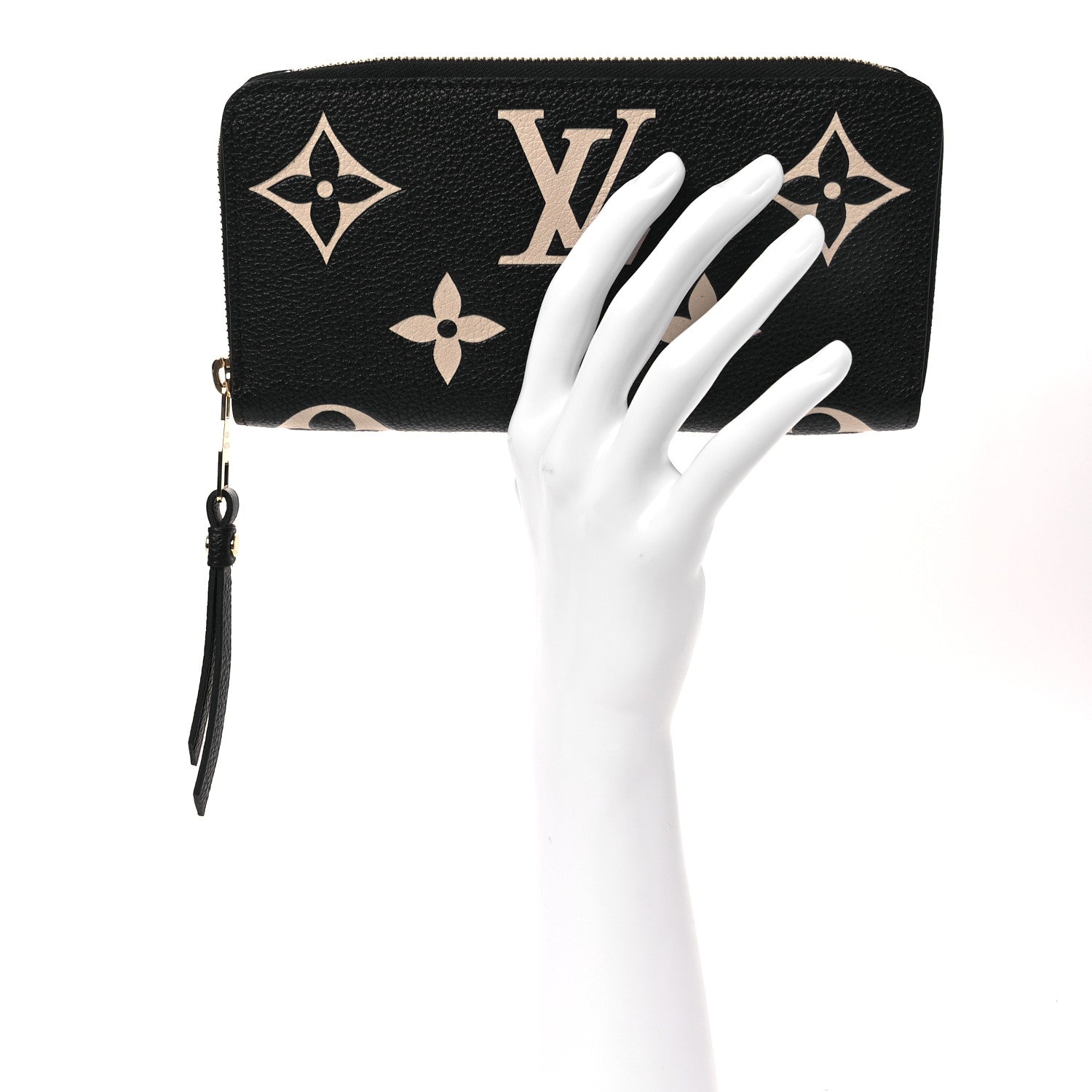 Louis Vuitton Empreinte Monogram Giant Zippy Wallet Black Beige 2 of 7