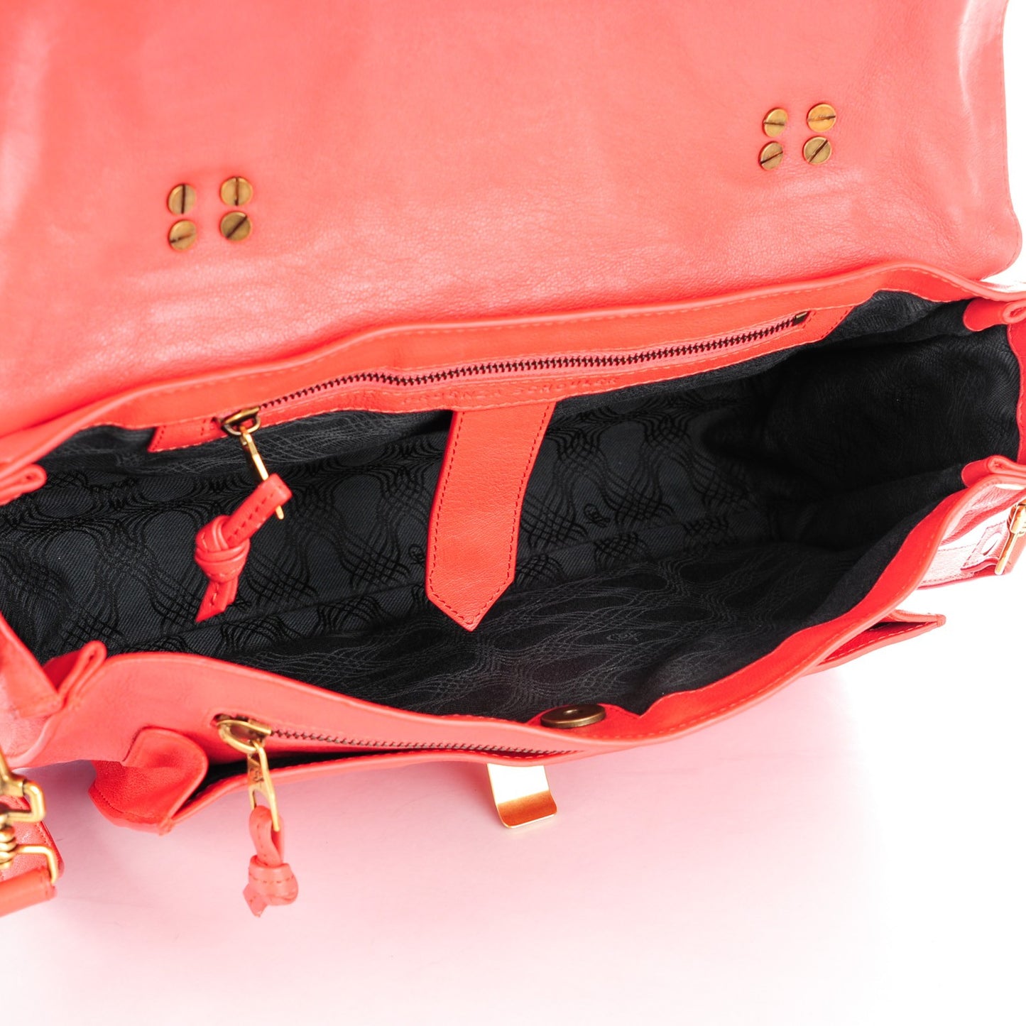 Lambskin Medium PS1 Satchel Deep Coral