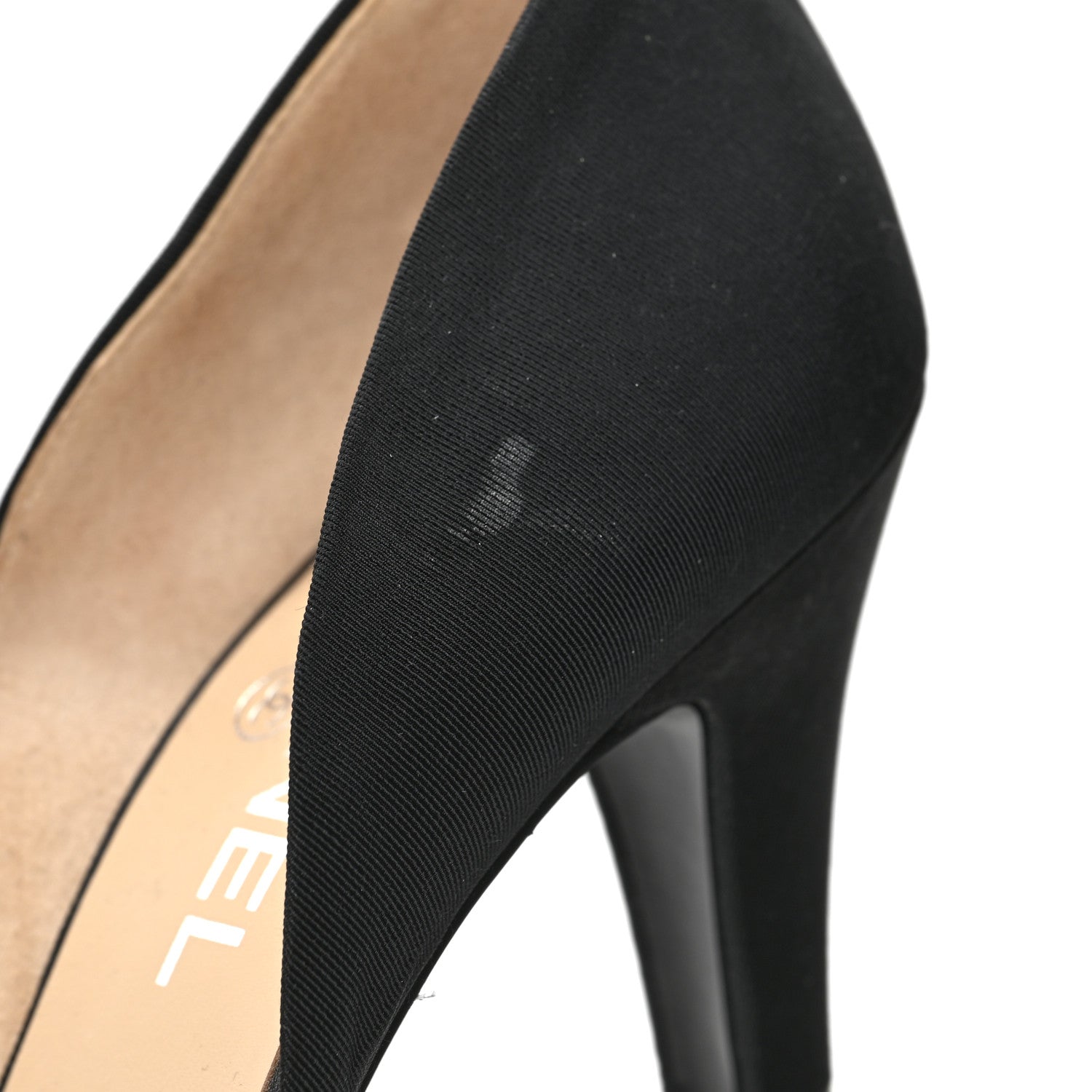 Chanel Satin Grosgrain Pearl Pumps 38.5 Black 9 of 10
