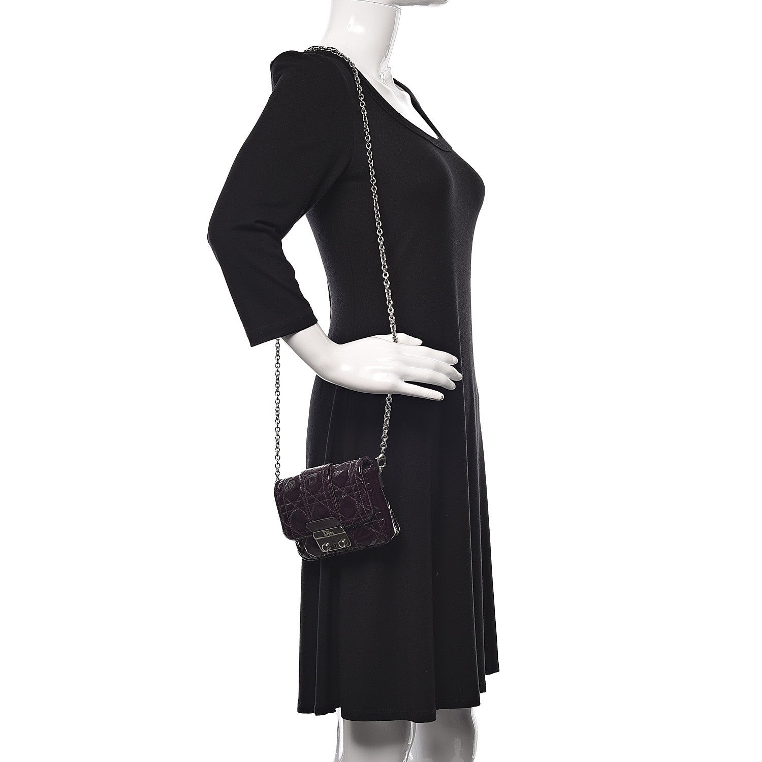 Christian Dior Patent Cannage Mini New Lock Purple 2 of 11