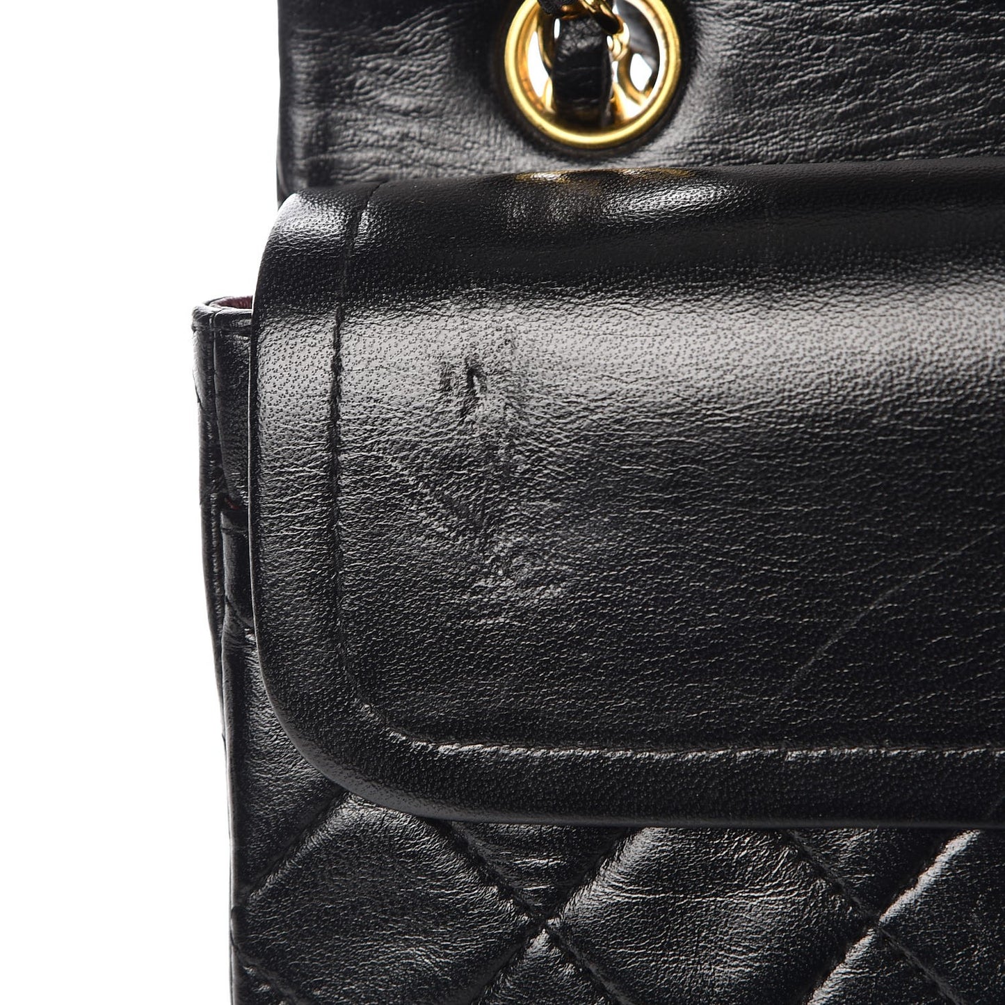 Lambskin Quilted Small Double Flap Black