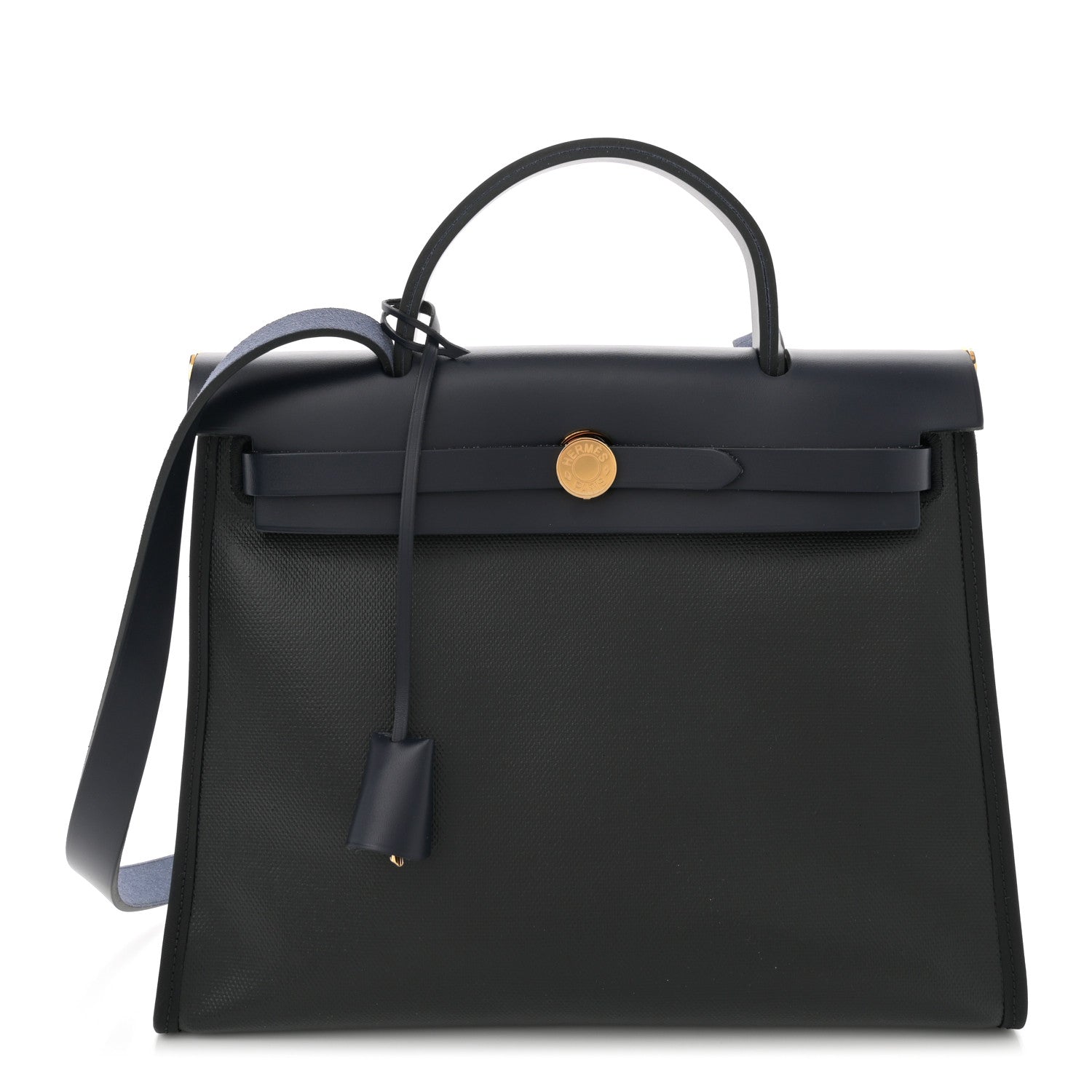 Hermes Toile H Berline Vache Hunter Herbag Zip PM 31 Black Bleu Nuit 1 of 11