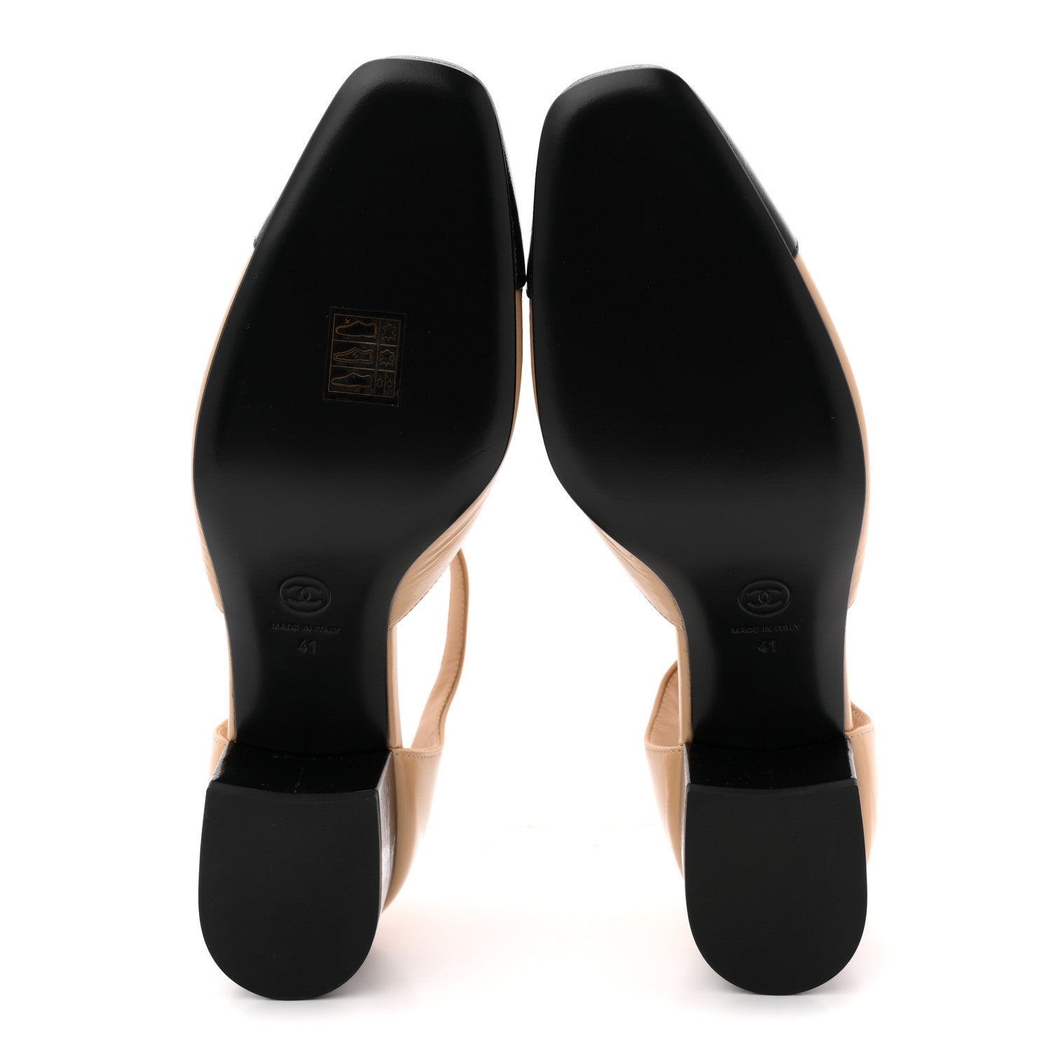Chanel Shiny Lambskin CC Cap Toe Mary Janes Pumps 41 Beige Black 6 of 10