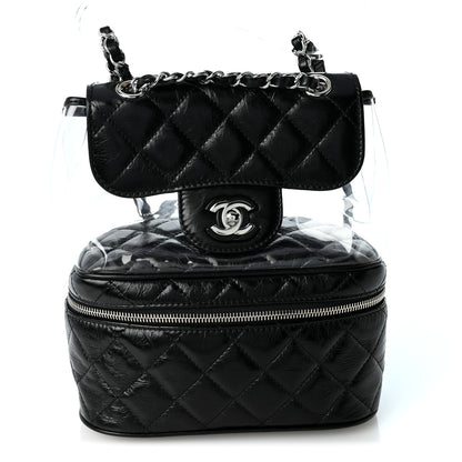 Chanel Crumpled Calfskin PVC Quilted Backpack Black 1 of 10