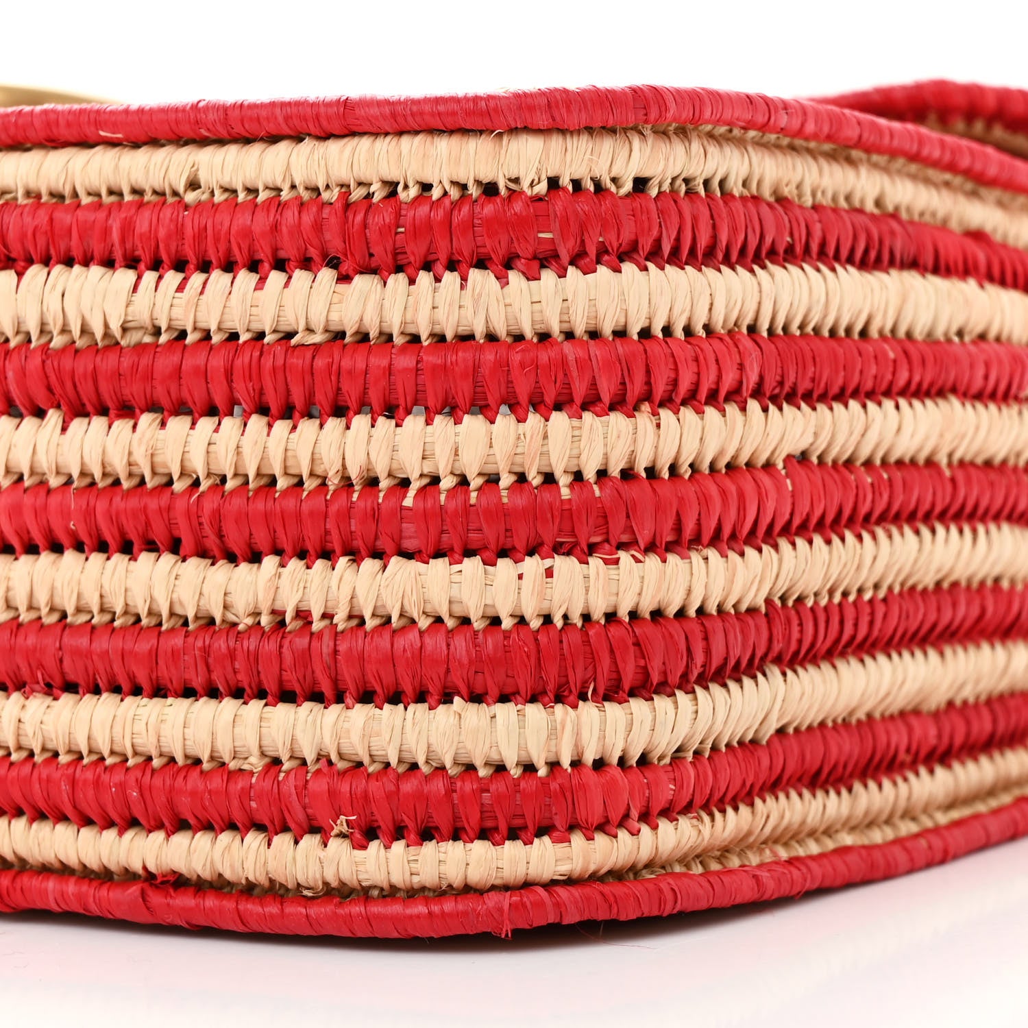 Gucci Raffia Woven Small GG Marmont Shoulder Bag Natural Hibiscus Red 10 of 10