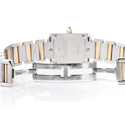 Cartier Stainless Steel 18K Yellow Gold 20mm Tank Francaise Quartz Watch 6 of 7