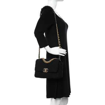 Chanel Tweed Quilted Medium Chanel 19 Flap Black 2 of 10