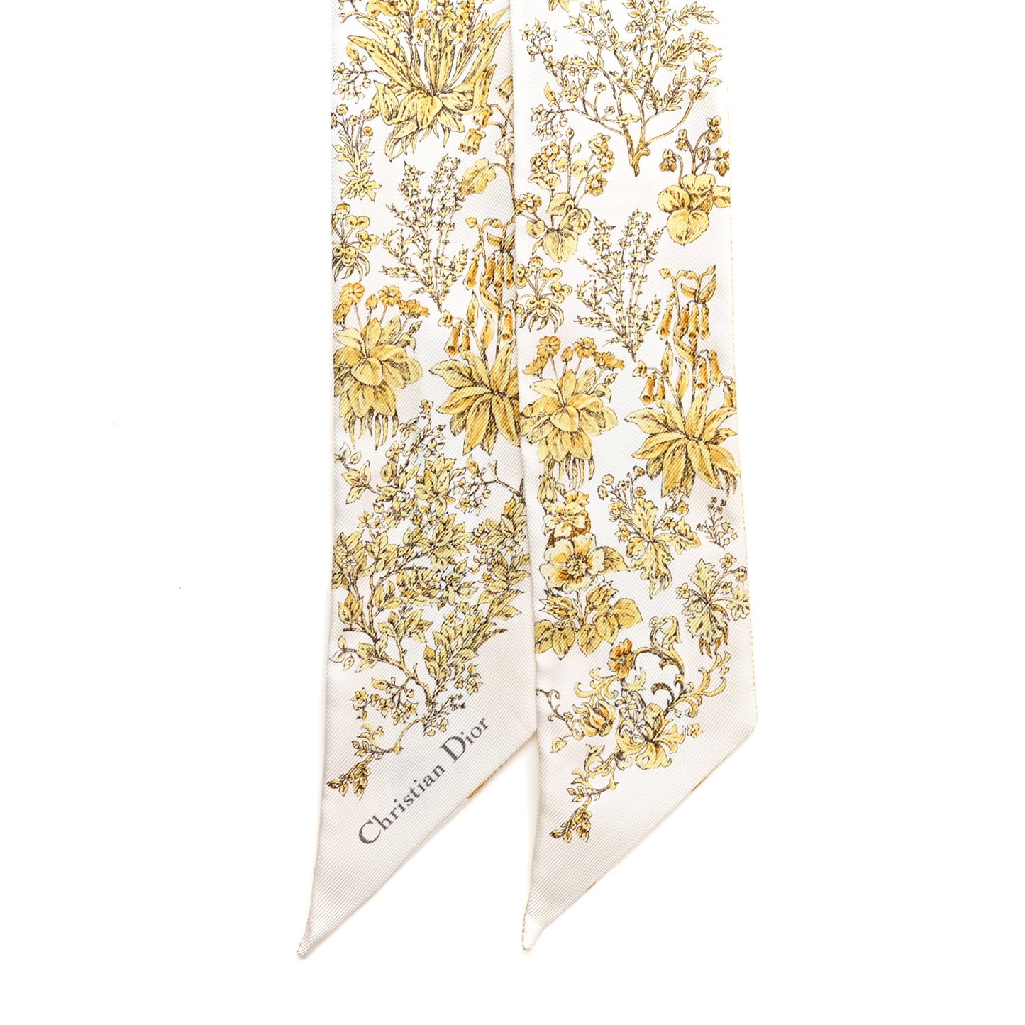 Silk Floral Mitzah Scarf Yellow