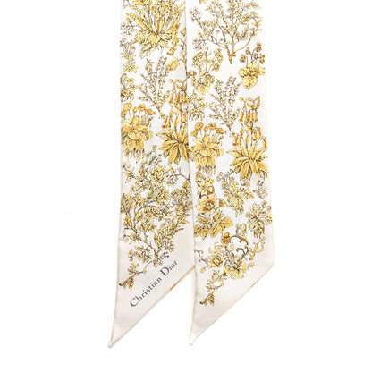 Christian Dior Silk Floral Mitzah Scarf Yellow 2 of 4