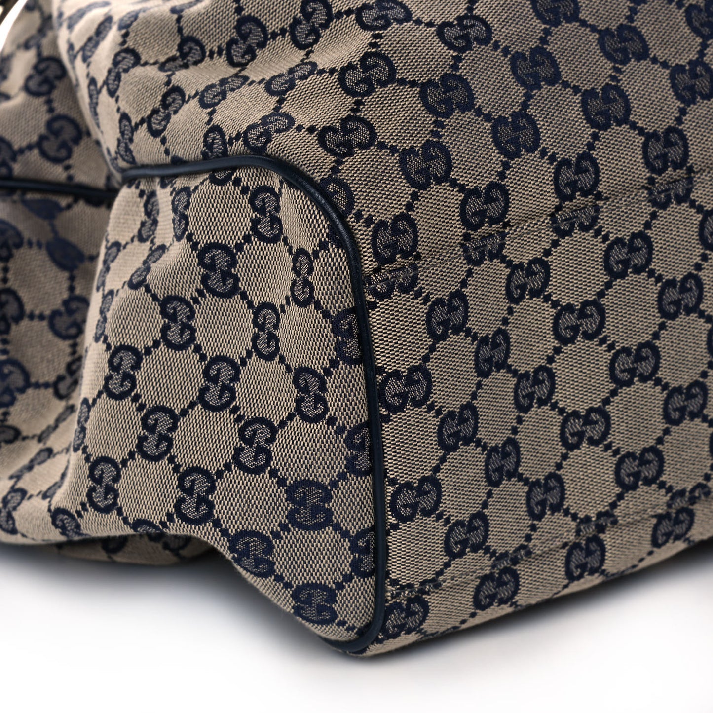 Monogram Calfskin Large Sukey Tote Beige Blue