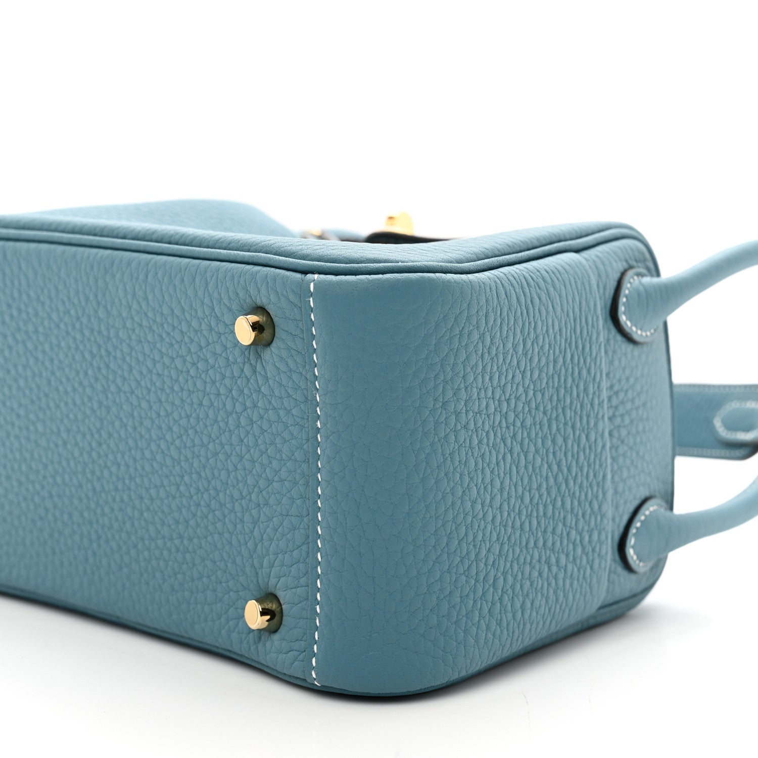 Hermes Taurillon Clemence Mini Lindy 20 Bleu Jean 8 of 9