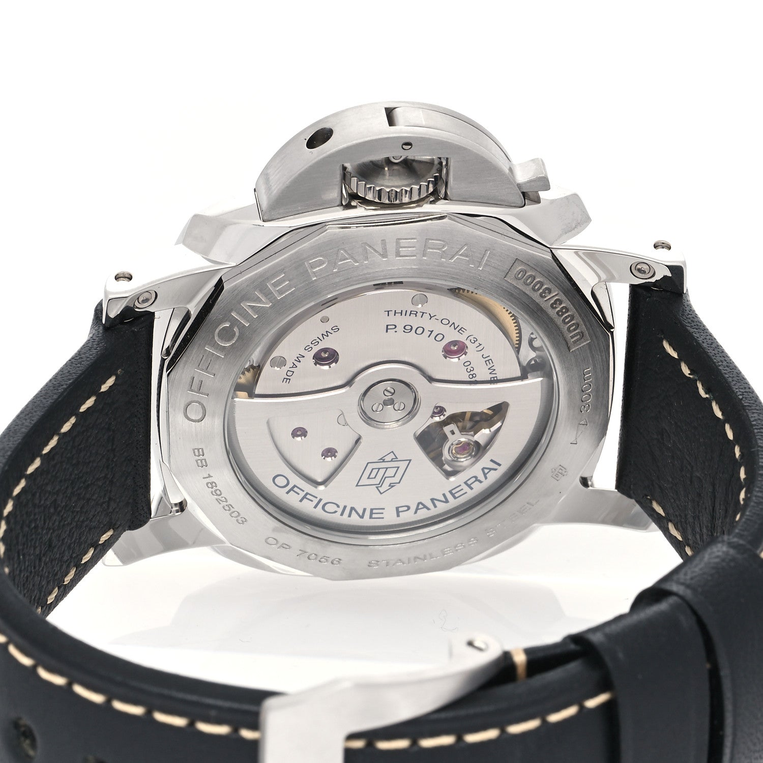 Panerai Stainless Steel Calfskin 44mm Luminor Marina 1950 Automatic Watch Black PAM01359 4 of 5