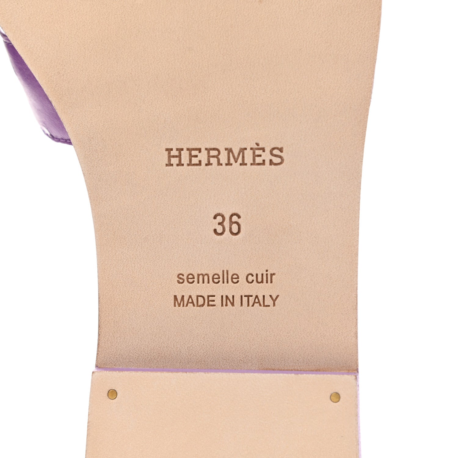 Hermes Ostrich Oran Sandals 36 Violet 6 of 9