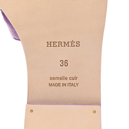 Hermes Ostrich Oran Sandals 36 Violet 6 of 9