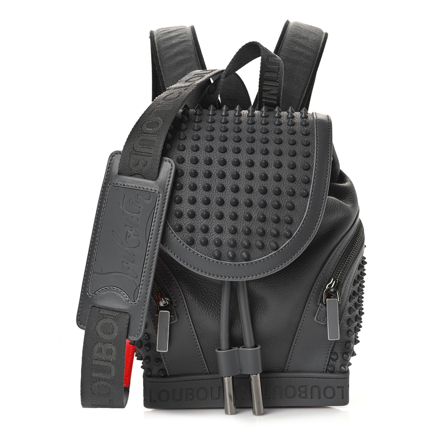 Calfskin Spiked Small Explorafunk Backpack Charbon