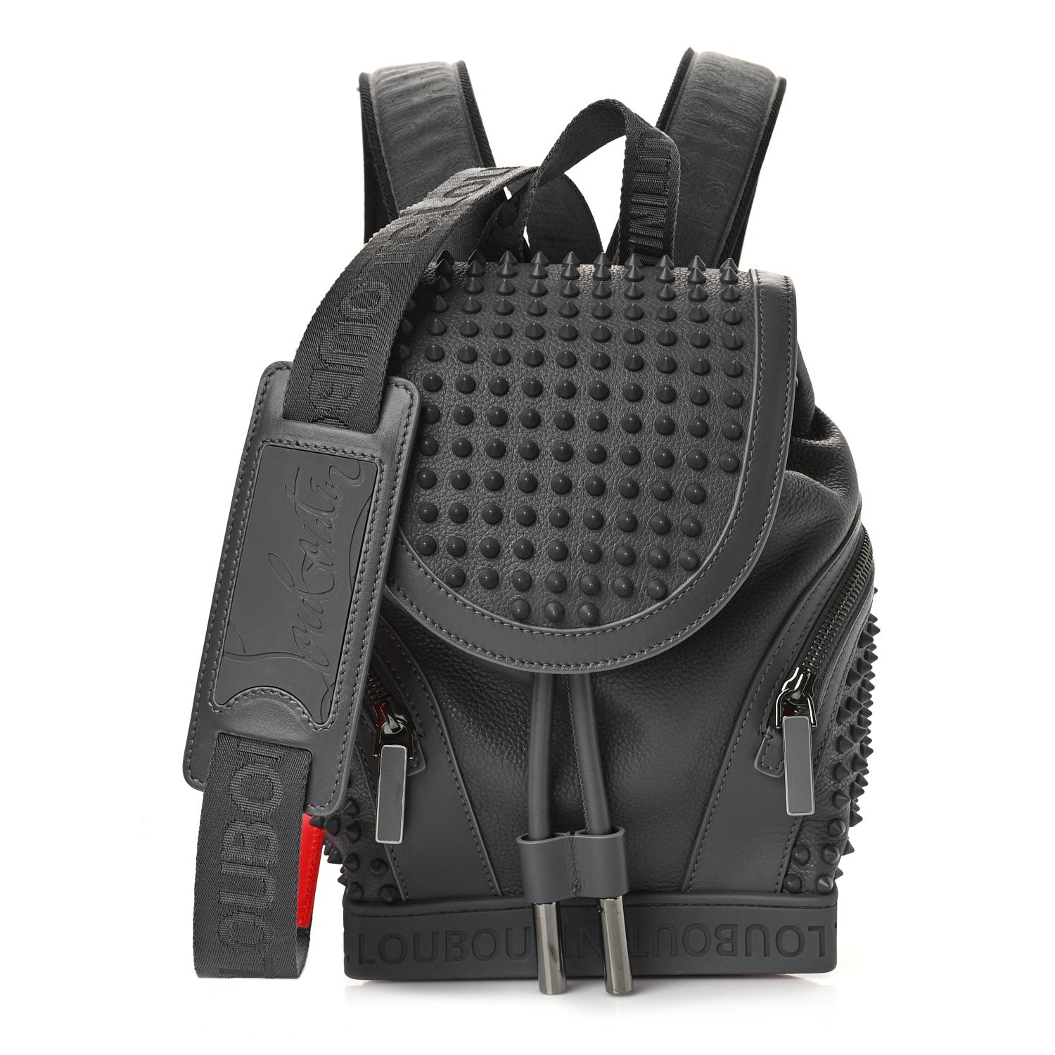 Christian Louboutin Calfskin Spiked Small Explorafunk Backpack Charbon 1 of 7