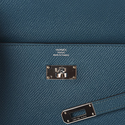 Hermes Epsom Kelly Longue Wallet Bleu Izmir 6 of 8