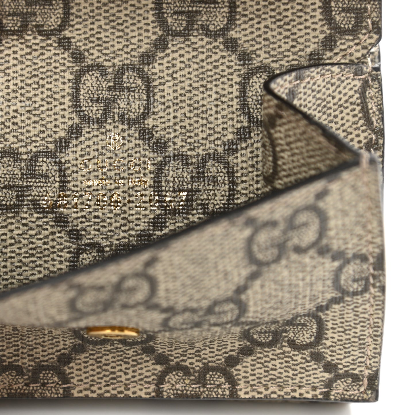 X BALENCIAGA GG Supreme Monogram Card Case Wallet Beige Ebony
