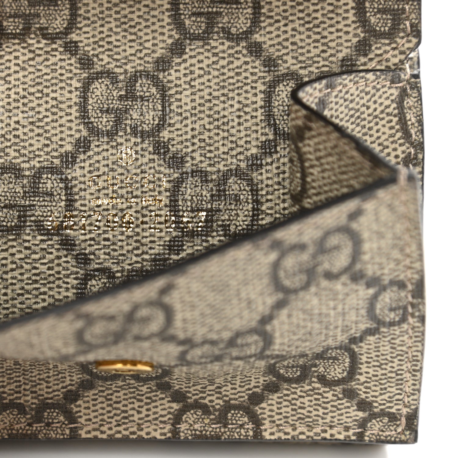Gucci X BALENCIAGA GG Supreme Monogram Card Case Wallet Beige Ebony 7 of 7