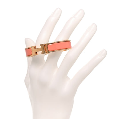 Hermes Enamel Narrow Clic Clac H Bracelet PM Peach Melba 2 of 6