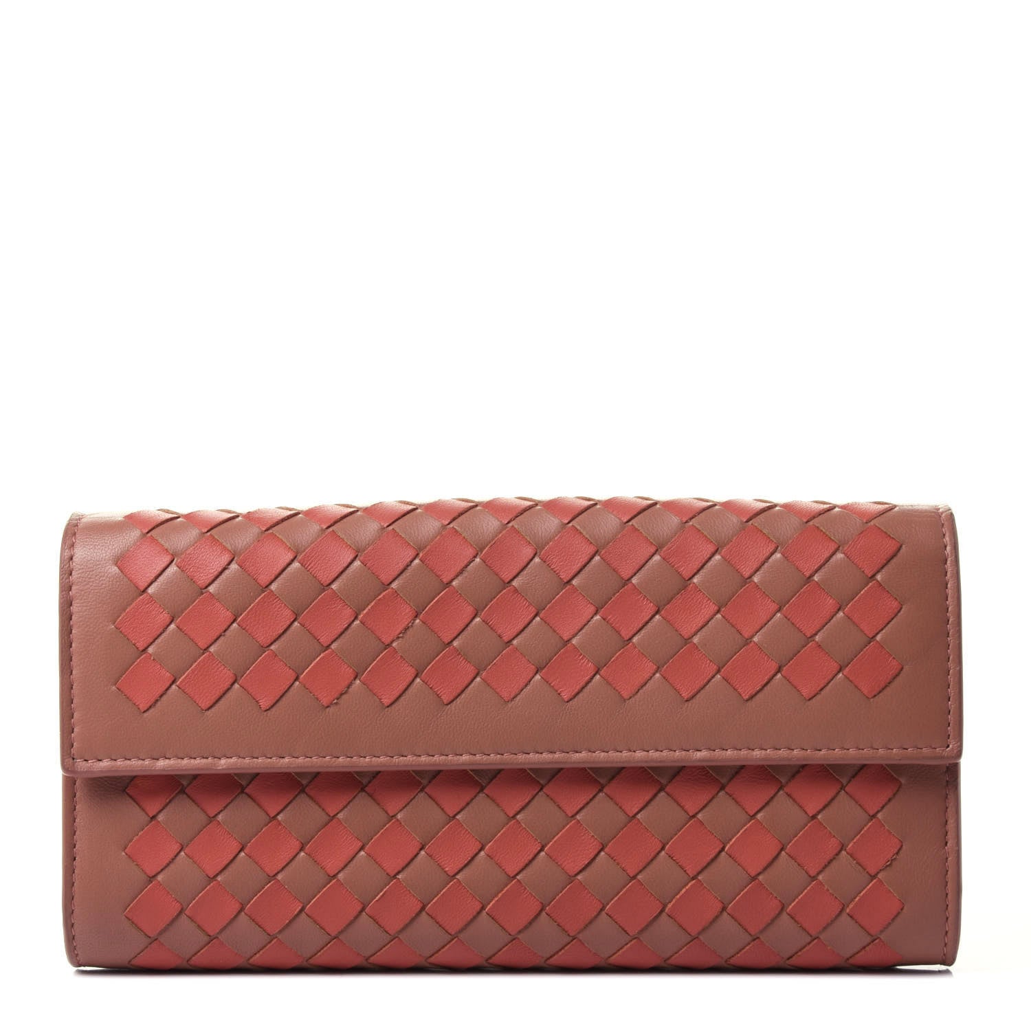 Bottega Veneta Nappa Intrecciato Continental Flap Wallet Dusty Rose Pompei 1 of 4