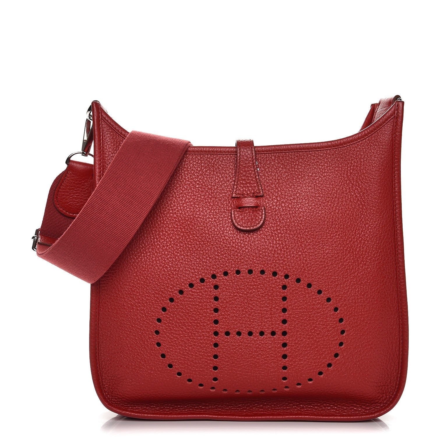 Hermes Taurillon Clemence Evelyne III PM Rouge Garance 1 of 8