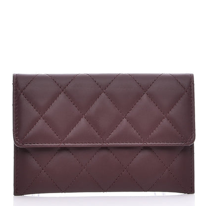 Chanel Lambskin Quilted Wallet On Removable Chain Insert Burgundy 1 of 7