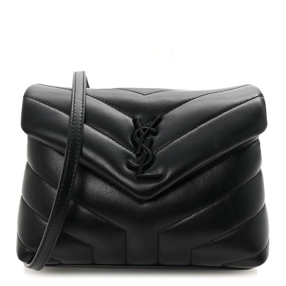 Saint Laurent Calfskin Y Quilted Monogram Monochrome Toy Loulou Crossbody Bag Black 1 of 10