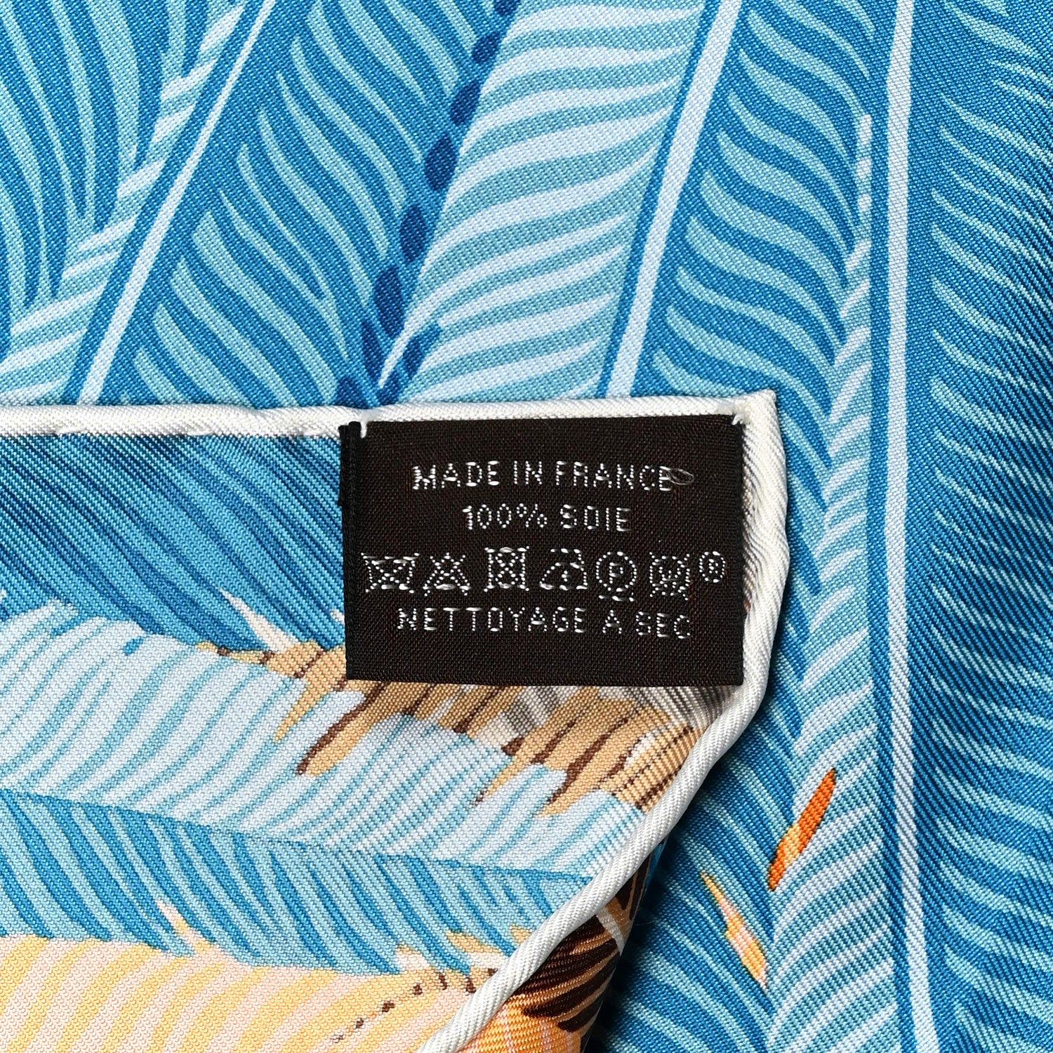 Hermes Silk Jaguar Quetzal Scarf 90 Bleu Gris Camel 4 of 4