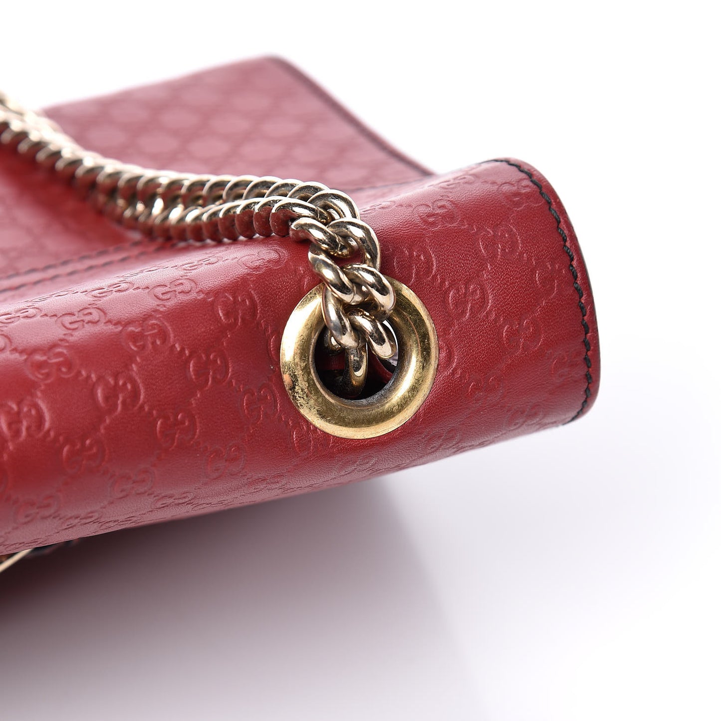 Microguccissima Medium Emily Chain Shoulder Bag Red
