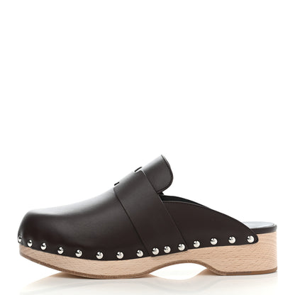 Hermes Calfskin Calya Mules 37 Cafe 5 of 8