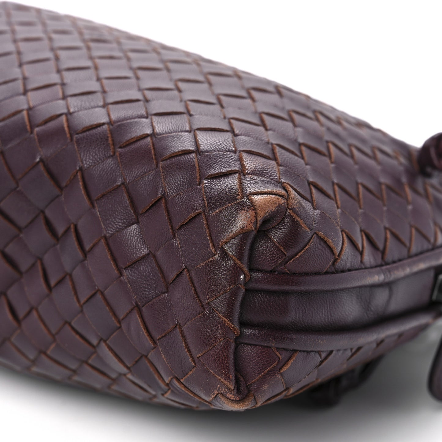 Nappa Intrecciato Nodini Crossbody Messenger Burgundy