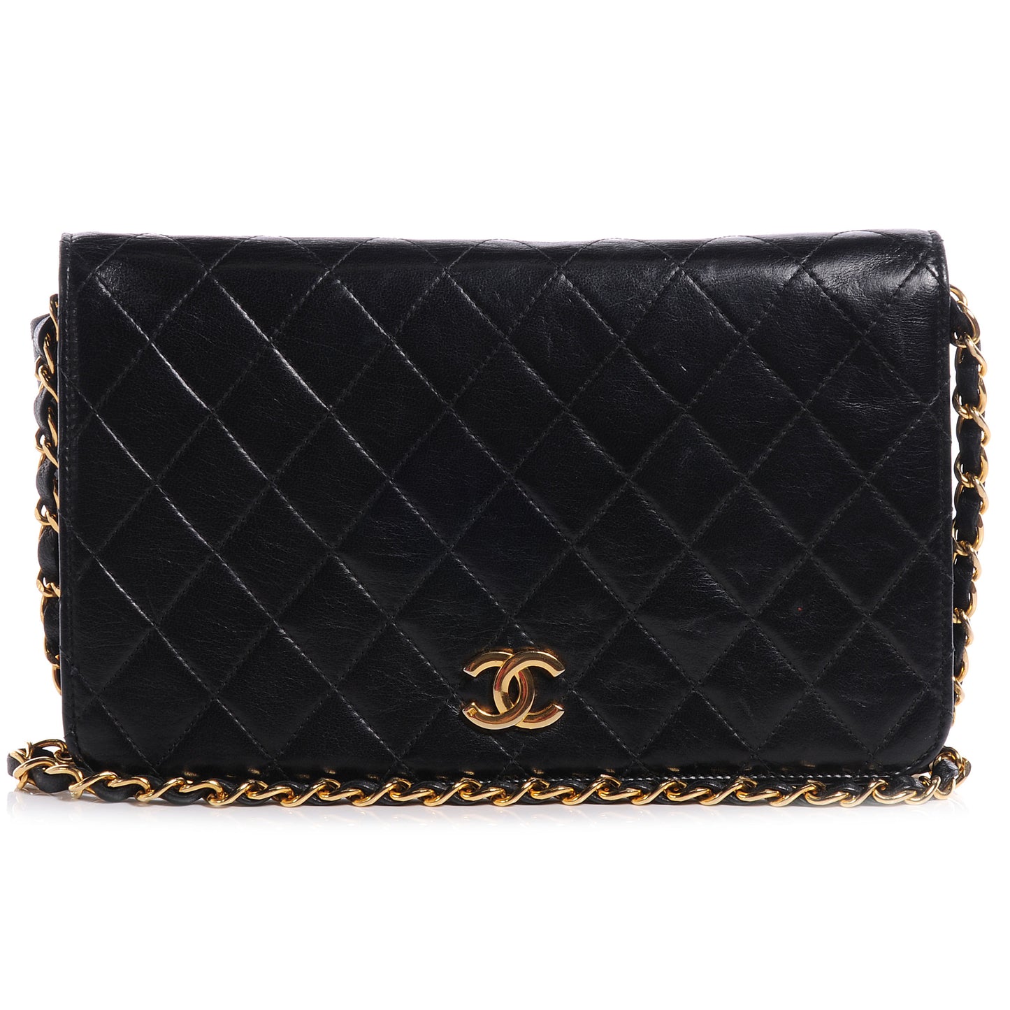 Lambskin Quilted Small Flap Black