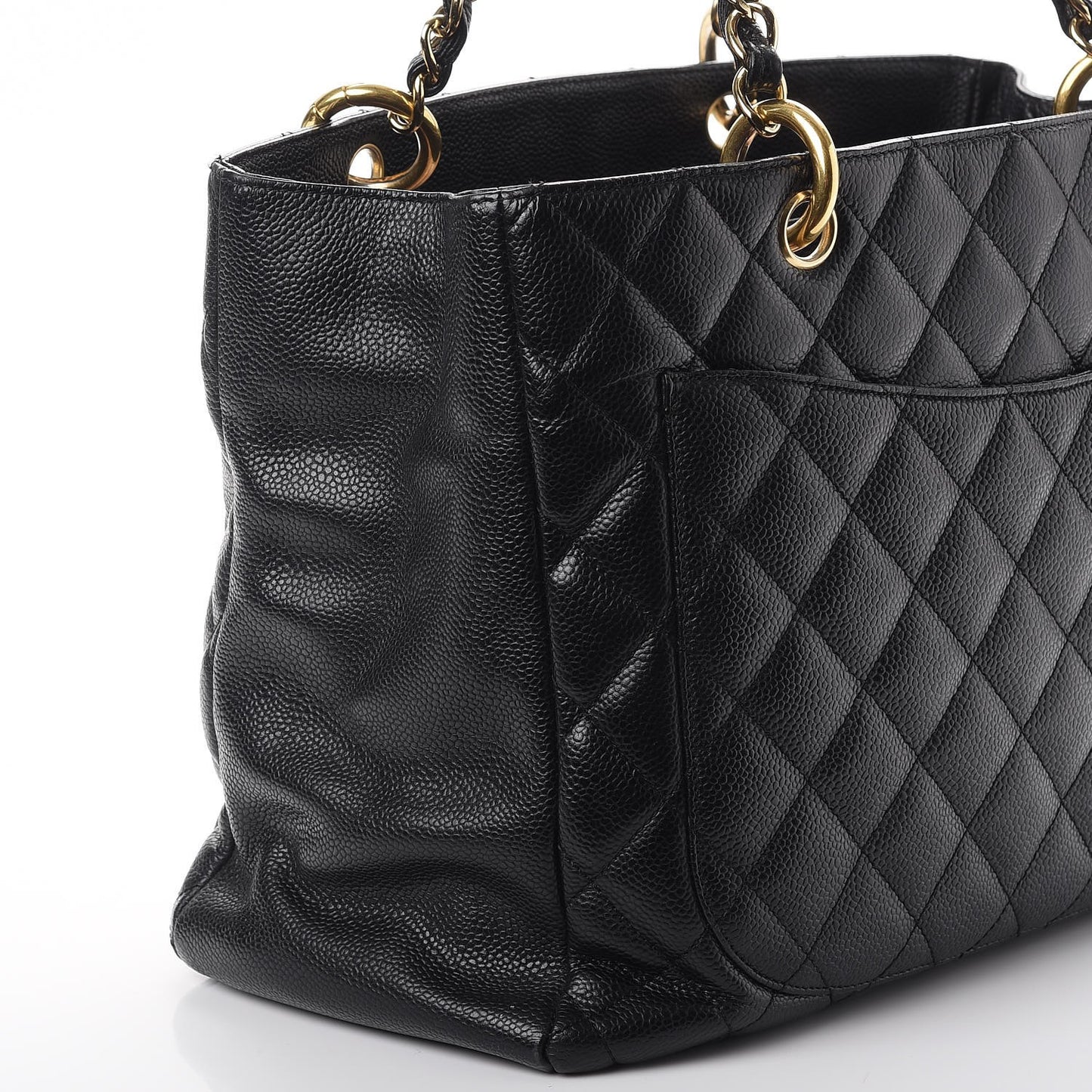 Caviar Quilted Grand Shopping Tote GST Black