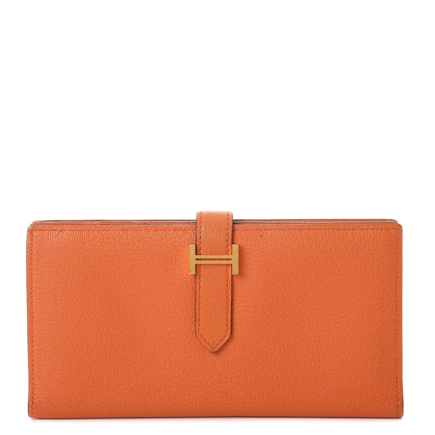 Chevre Mysore Bearn Gusset Wallet Orange