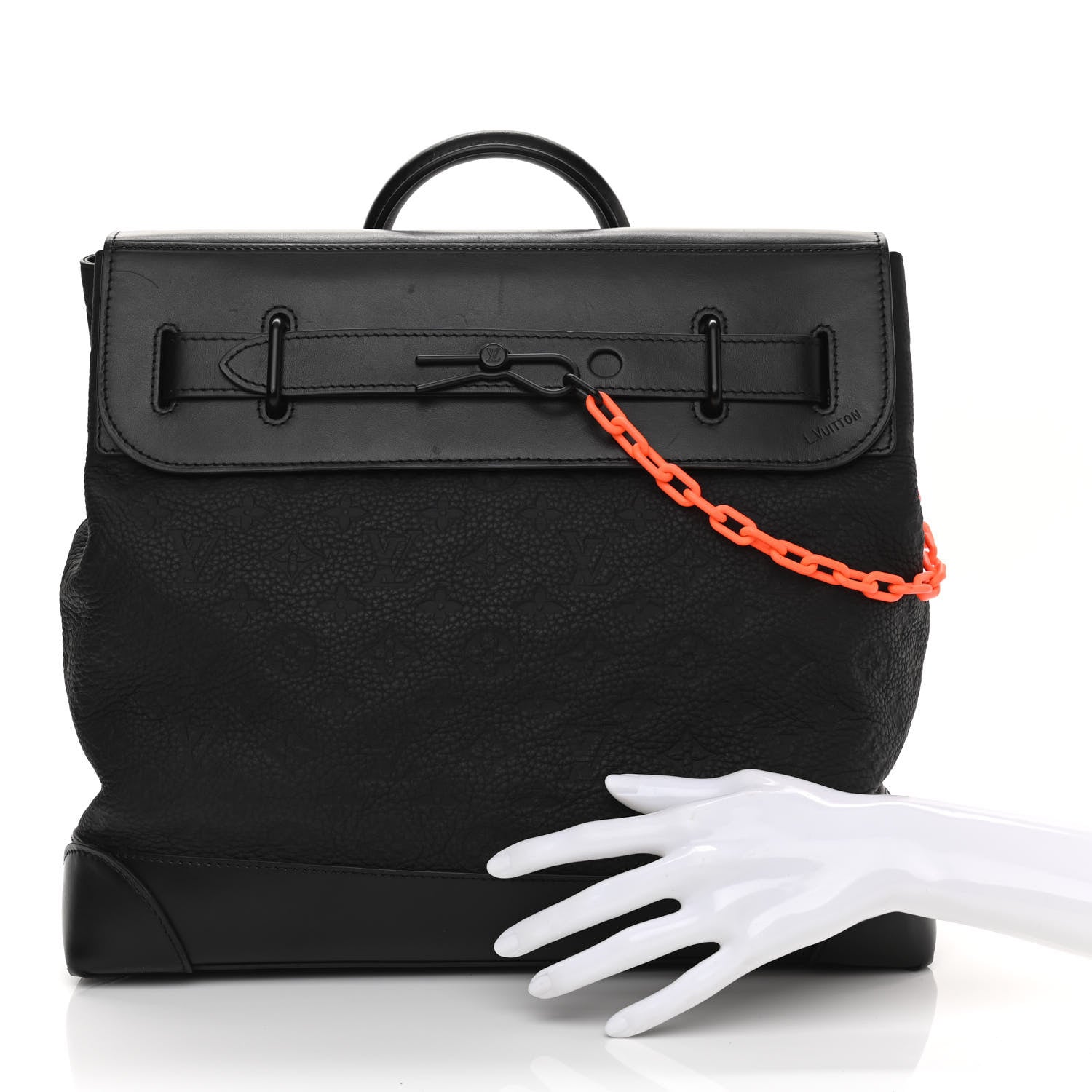 Louis Vuitton Taurillon Monogram Steamer PM Black 2 of 16