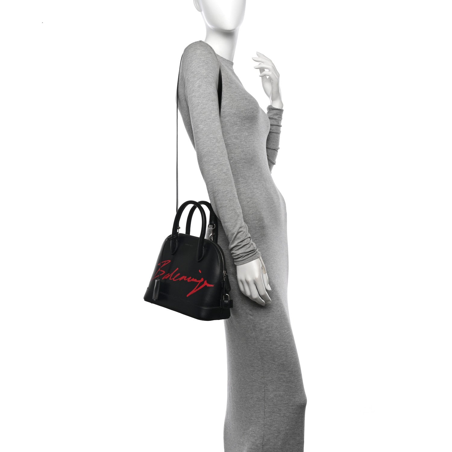 Balenciaga Calfskin Lipstick Logo S Ville Top Handle Bag Black 3 of 10