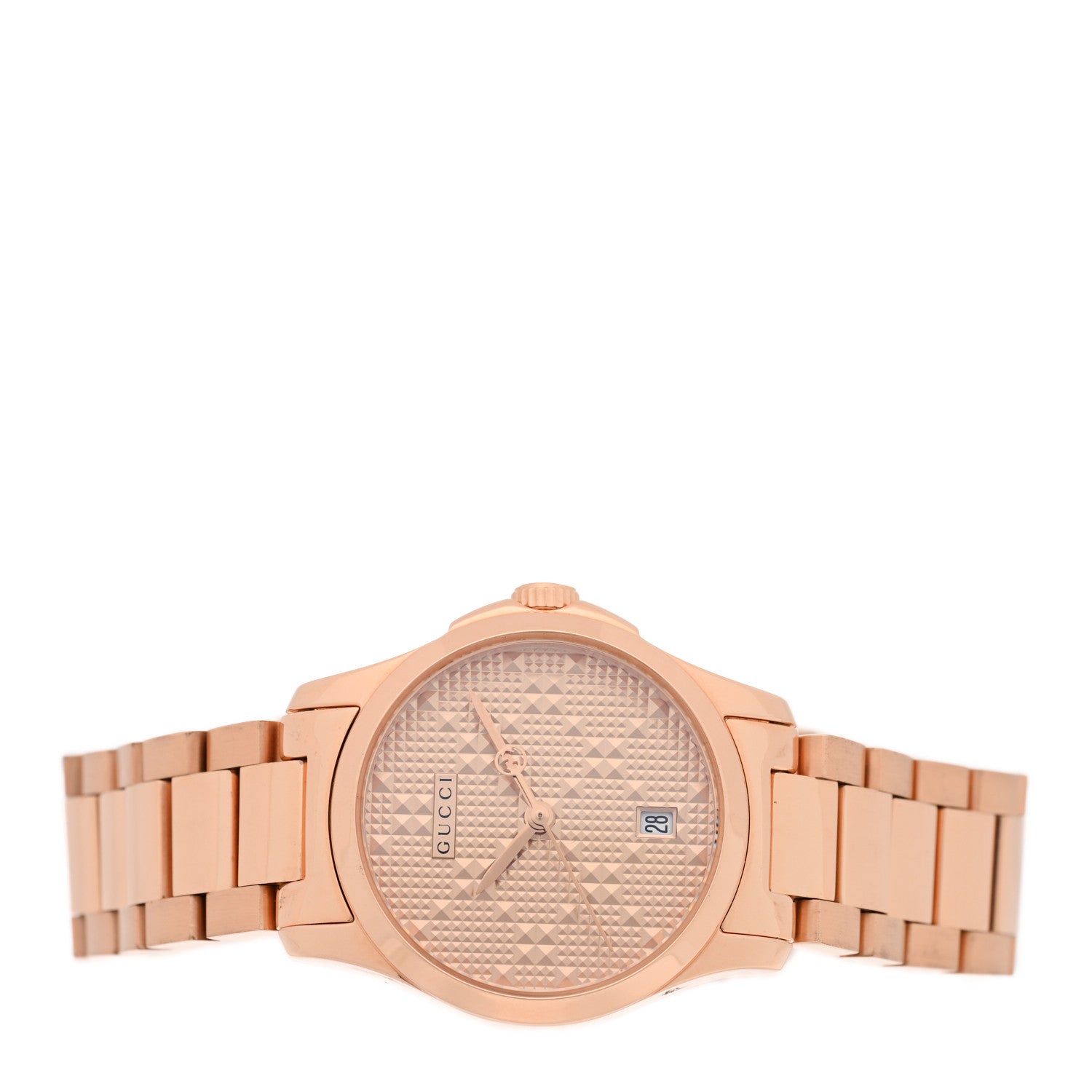 Gucci Stainless Steel 27mm G-Timeless Diamante Quartz Watch Gold
