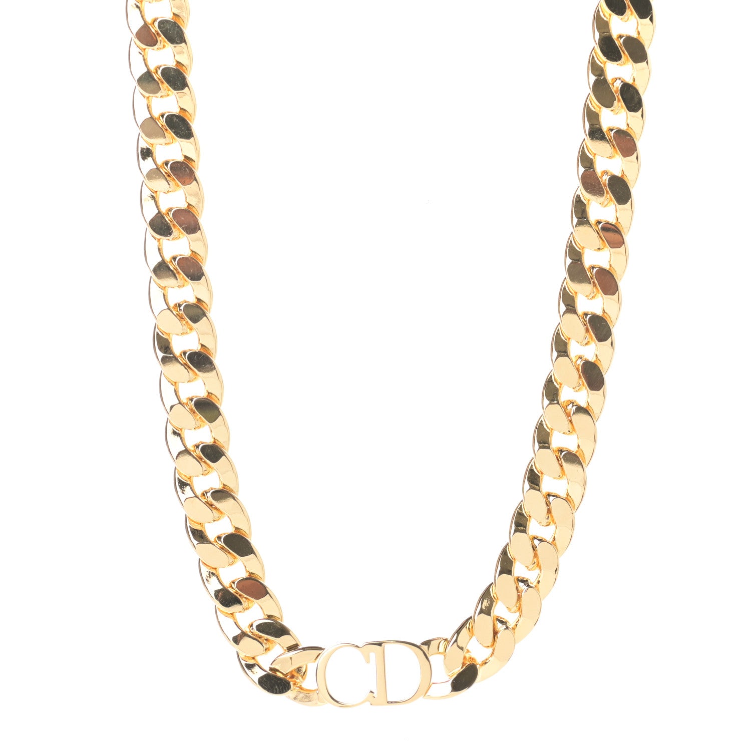 Christian Dior Metal Danseuse Etoile Chain Choker Necklace Gold 1 of 4