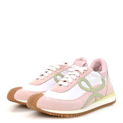 Loewe Nylon Suede Flow Runner Sneakers 38 Bonbon White 4 of 9