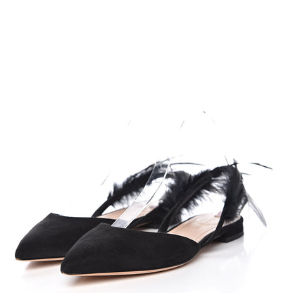 Christian Dior Suede Feather Dior Ethnie Flats 38.5 Black 3 of 12