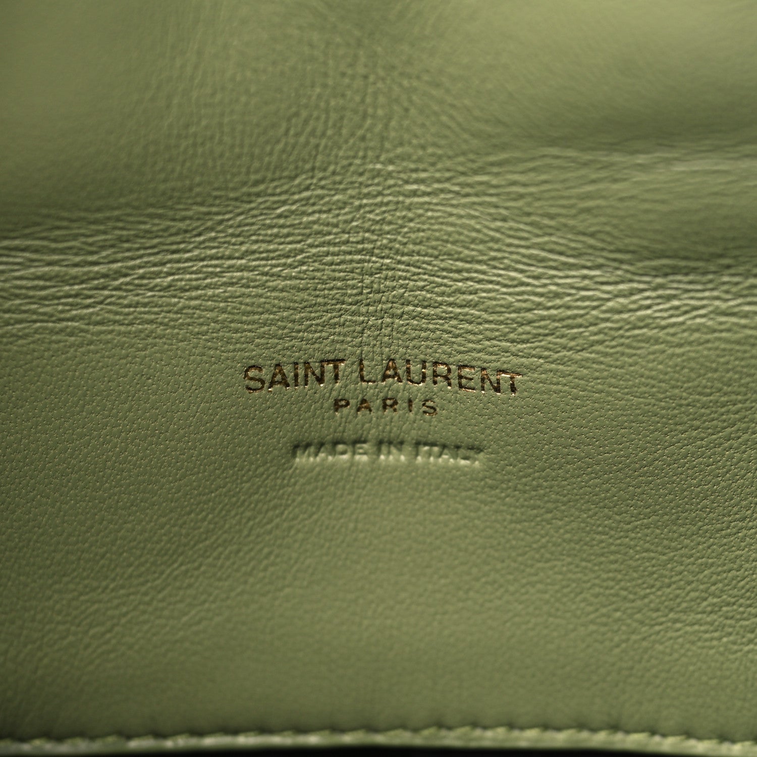 Saint Laurent Lambskin Monogram Loulou Puffer Pouch Clutch Light Pistache 8 of 11