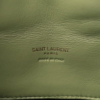 Saint Laurent Lambskin Monogram Loulou Puffer Pouch Clutch Light Pistache 8 of 11