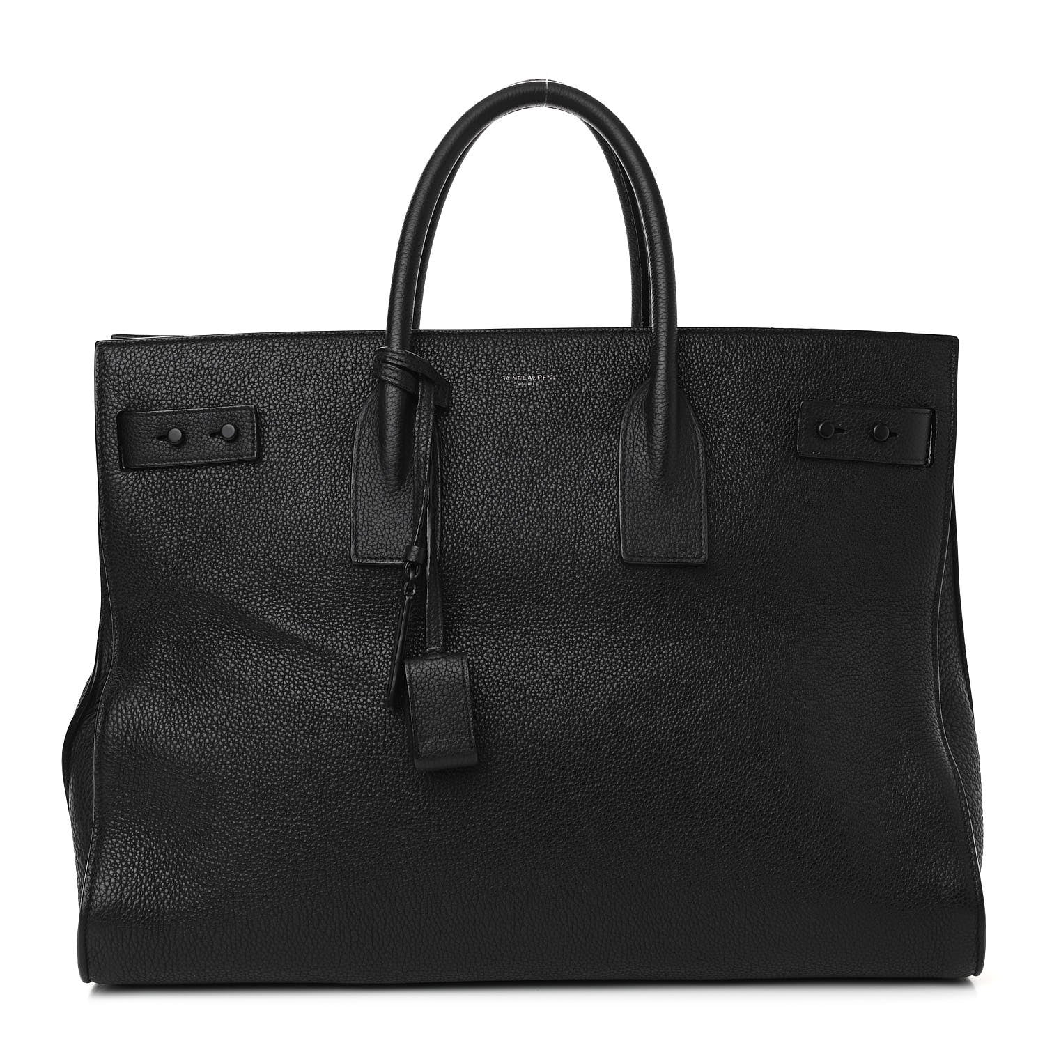 Saint Laurent Grained Calfskin Medium Souple Sac De Jour Duffle Black 1 of 12