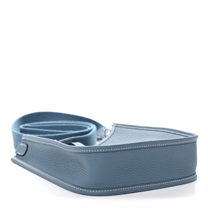Hermes Taurillon Clemence Evelyne TPM New Blue Jean 4 of 11